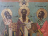 Antique Russian 19C Icon Of The Three Saints
