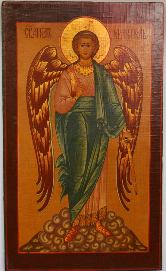 Antique Russian Icon Of The Guardian Angel