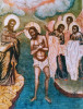 Antique 17C Monumental Russian Icon Of The Baptism Of Christ Kovcheg 69 X 62 Cm