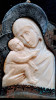 Antique 19C Bone Carved Bronze Russian Icon Of Donskaya Mother Of God