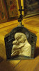 Antique 19C Bone Carved Bronze Russian Icon Of Donskaya Mother Of God