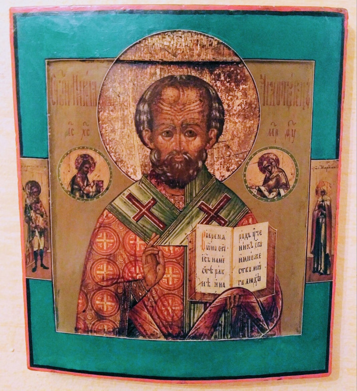 Russian 19Th Century Icon Of St. Nicholas Kovcheg