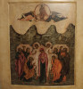 Antique 17c Monumental Russian icon of The Ascension of Christ Inlaid