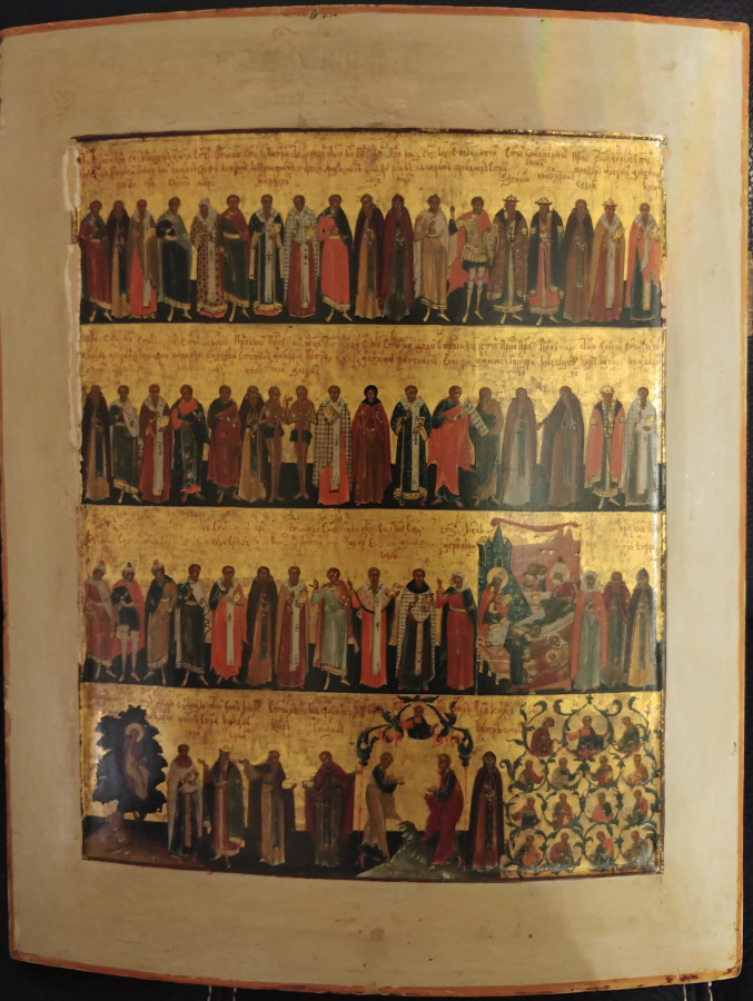Antique 18c Russian icon Month of June Palekh