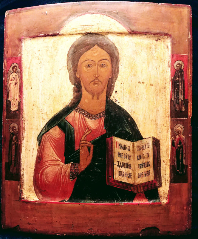 Antique 1830-50s Russian icon of Christ Kovcheg