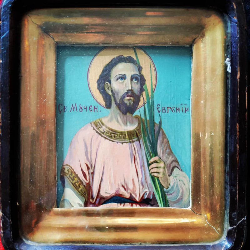 Antique 19 c Russian icon of St.Evgenu