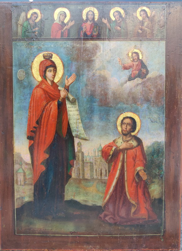 Antique 19c Russian icon of BOGOLUBSKAYA(0735)