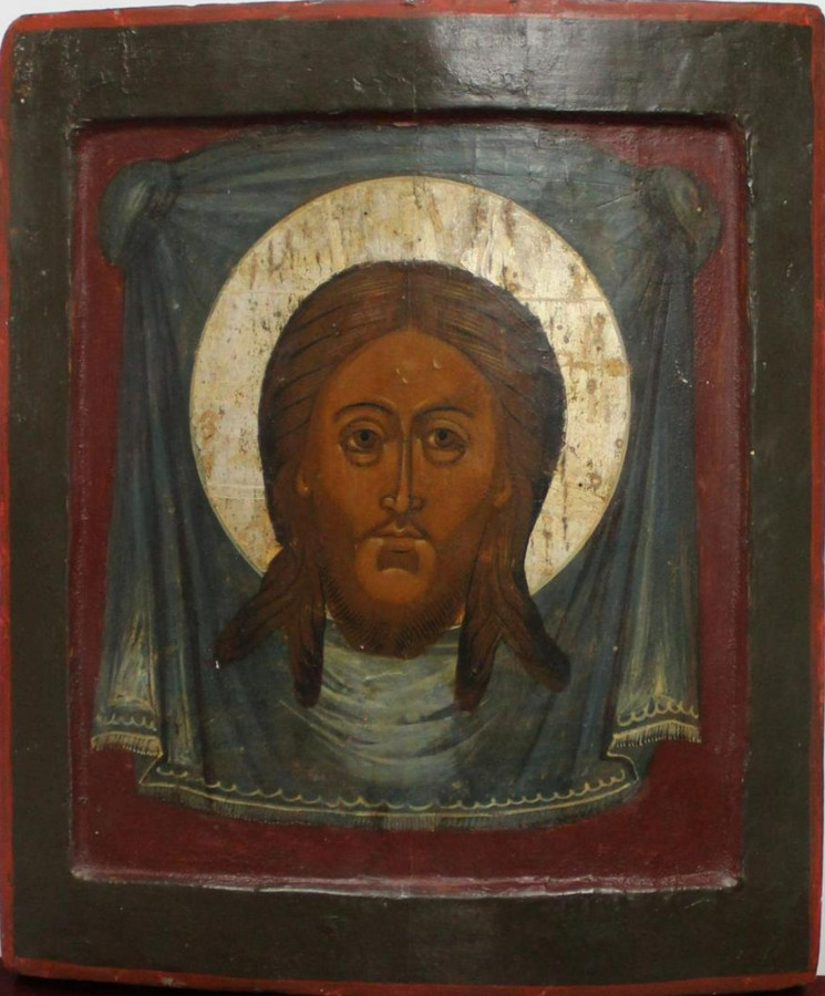 Antique 18c Russian icon "Not Made By Hands"