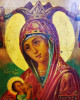 Antique 19c Russian icon of the Mother of God of Milk Giver