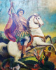 Antique 19c Greek icon of St George