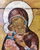 Antique 17c Russian icon of Vladimir