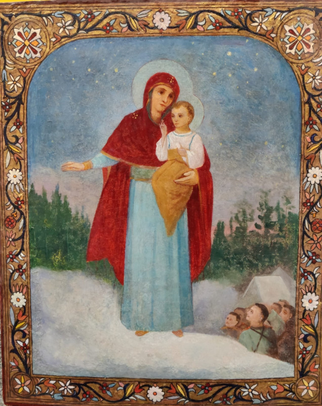 Antique 19c Russian icon of Augustovskaya(11519)