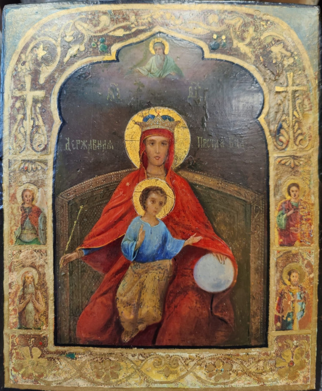 Antique 19c Russian icon of State