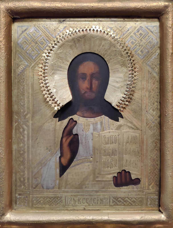 Antique 19c Russian icon of Christ(1703)