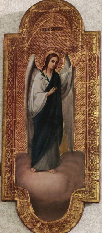 Antique 19c Russian icon of Archangel Gabriel (2325)