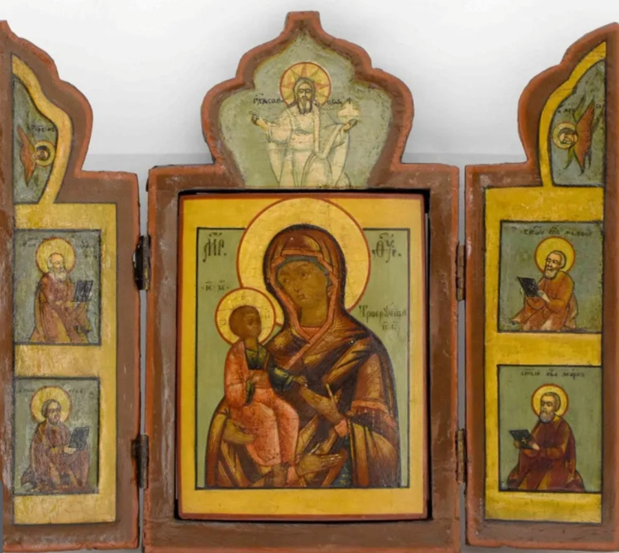 Antique 18c Russian icon Skladen of Mother of God (3555)