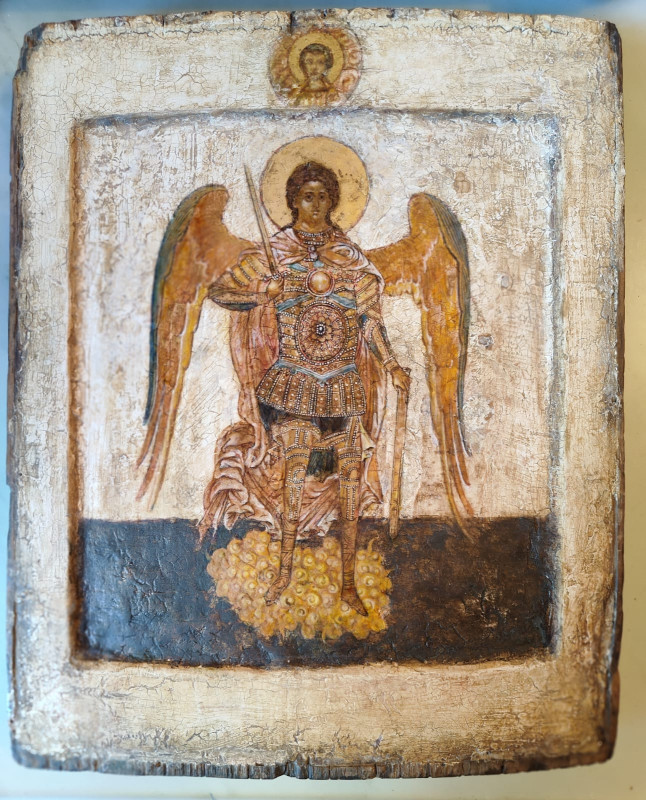 Antique 17c Russian Icon of St.Mihail