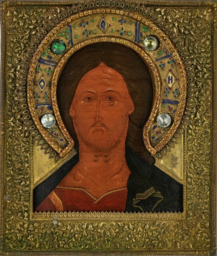 Antique 1800 Russian icon of the Christ "The Grimm Eye"(5122)