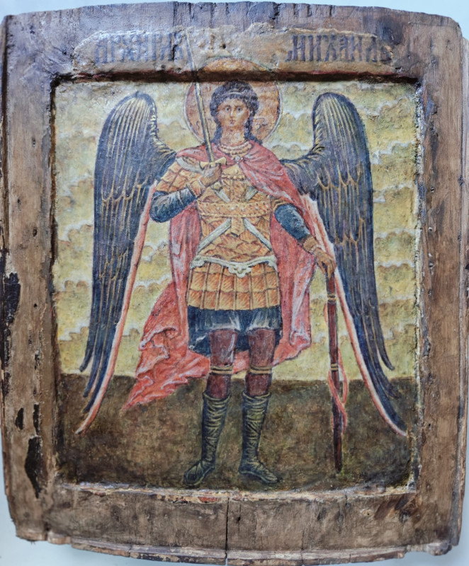 Antique 18c Russian icon of St.Mihail(Michael)(2224)