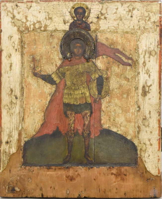 Antique 16c Russian icon of St George (12691)