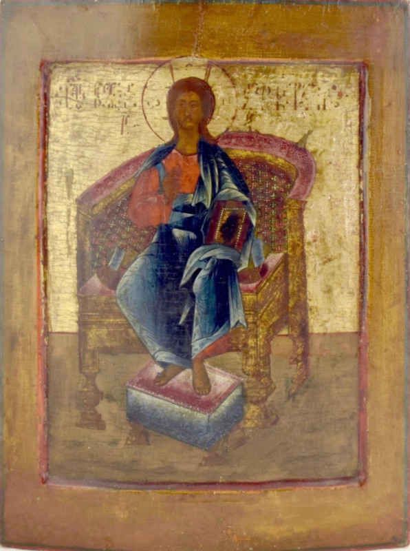 Antique 17c Russian icon of the Christ (13883)