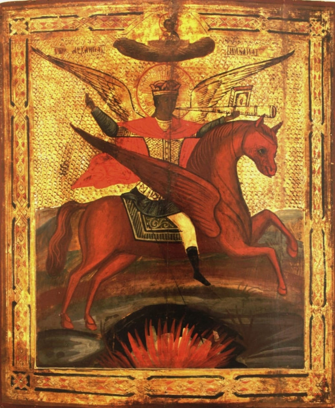 Antique 19c Russian icon of St.Mihail (92018)