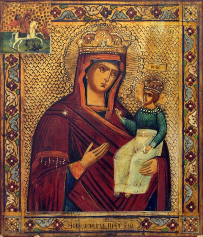 Antique 19c Russian icon of "Novodvorskaya" (76971)