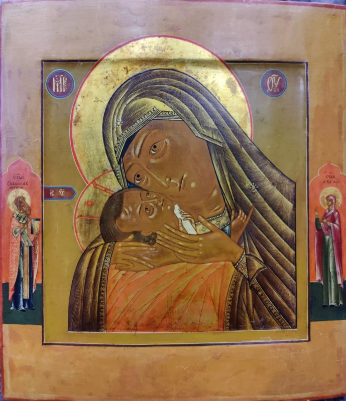 Antique 19c Russian icon of Dneprskaya (12645)