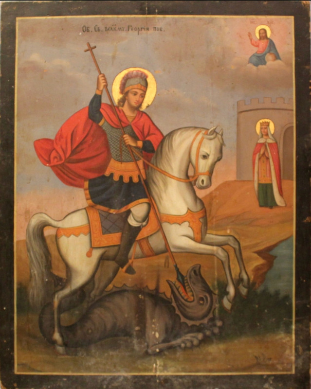 Antique 19c Russian Icon of St George (52223)