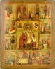 Antique 19c 84 Silver Russian icon of St Nicholas in Life (13303)