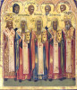 Antique 19c Russian icon of The Selected Saints (13004)