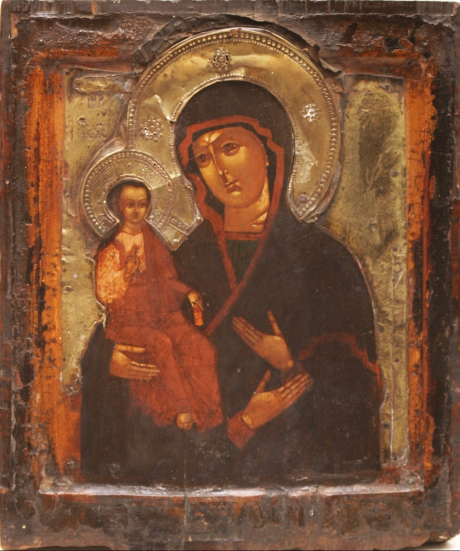 Antique 18c Russian icon of Three Hands (36886)