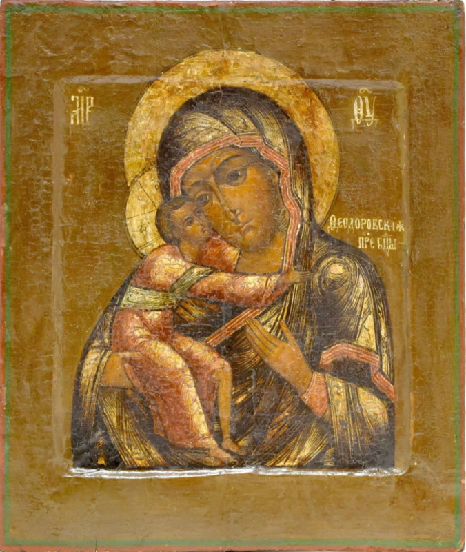 Antique 19c Russian icon of Fedorov (12026)