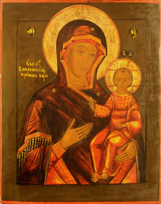 Antique 19c Russian icon of Smolensk (64468)