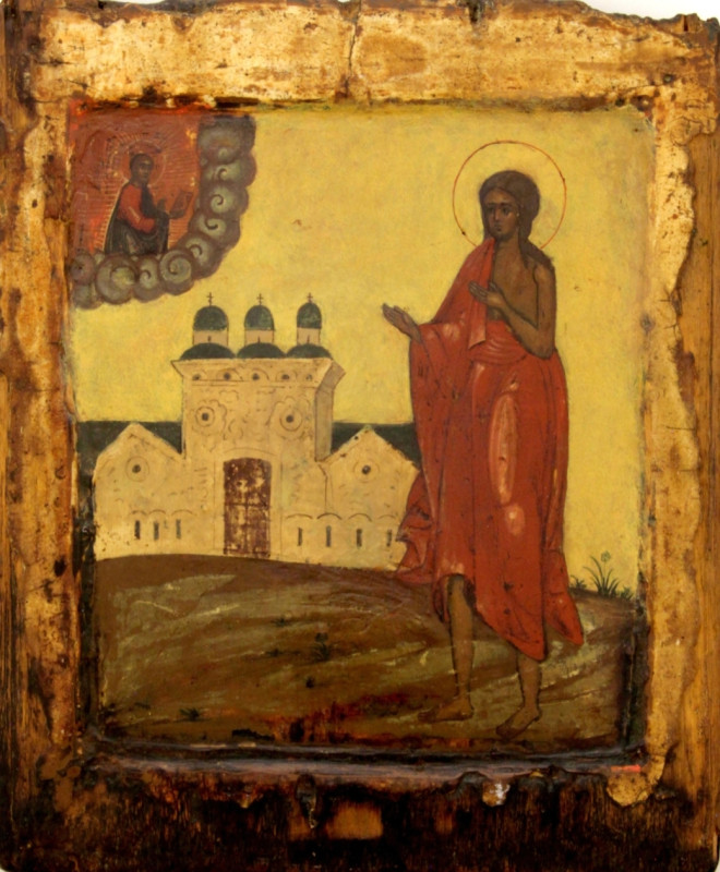 Antique 16c Russian icon of the St Mary of Egypt (11044)