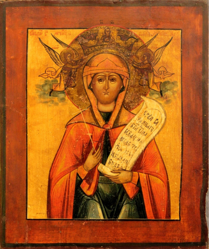 Antique 18c Russian icon of St Paraskeva (72265)