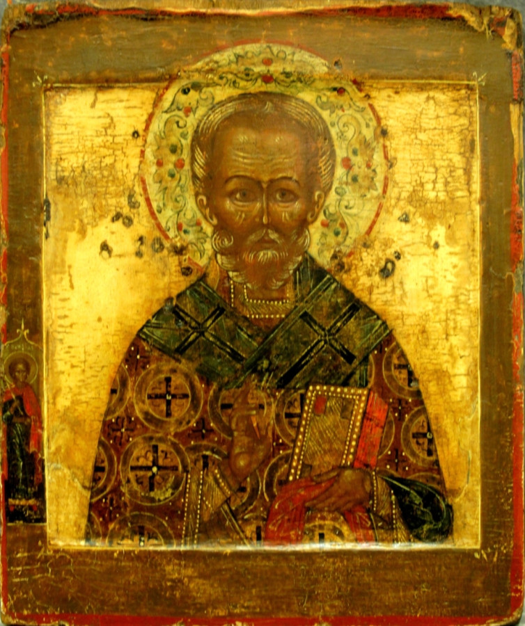 Antique 17c Russian icon of St Nicholas (71791)