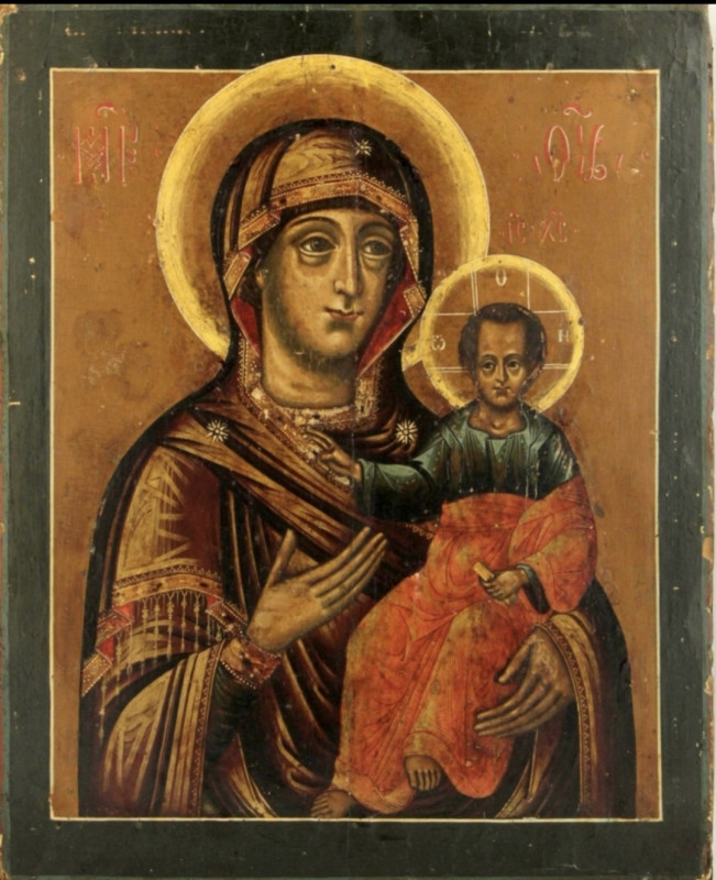 Antique 19c Russian icon of Smolensk (85206)