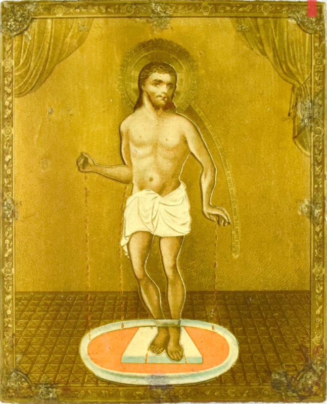 Antique 19c Russian icon of Resurrection (13351)