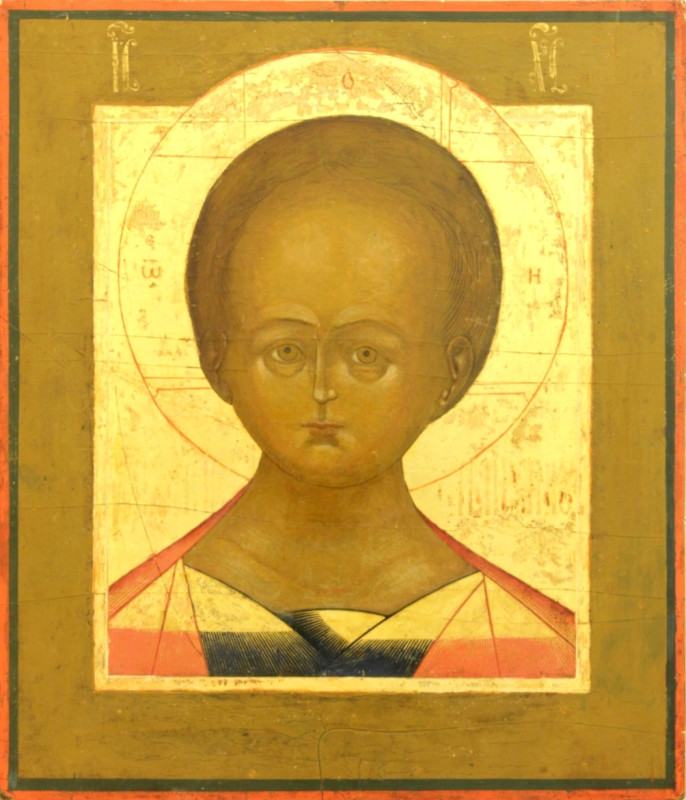 Antique 19c Russian icon of Christ Emmanuel (97403)
