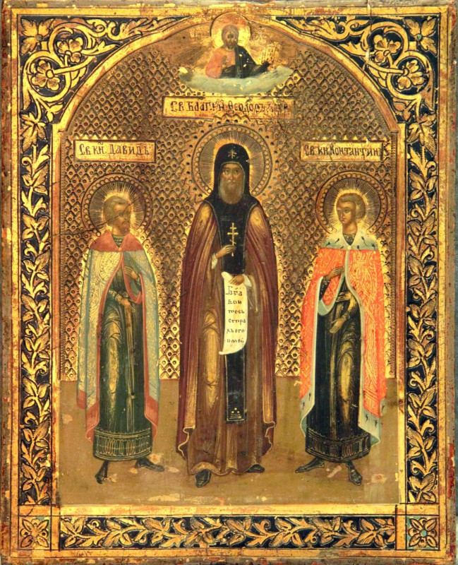 Antique 19c Russian icon of St Theodore of Smolensk (78696)