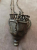 Antique 19c Russian Brass lampada & chain