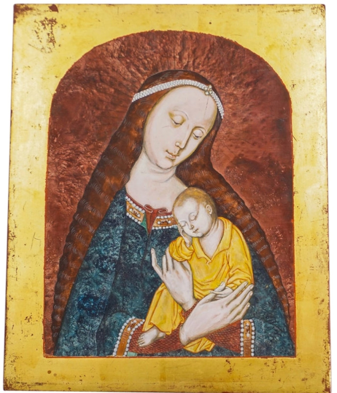 Antique 18c Italian icon of the Mother of God (3263)