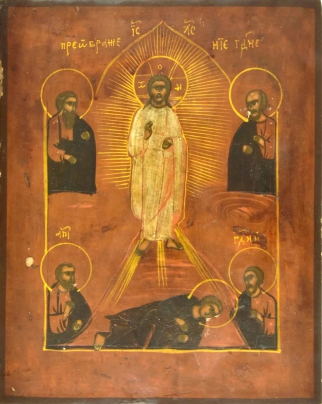Antique 19c Russian icon of Transfiguration of Christ (13581)