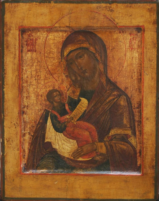 Antique 17c Russian icon Soothe my Sorrow (44993)