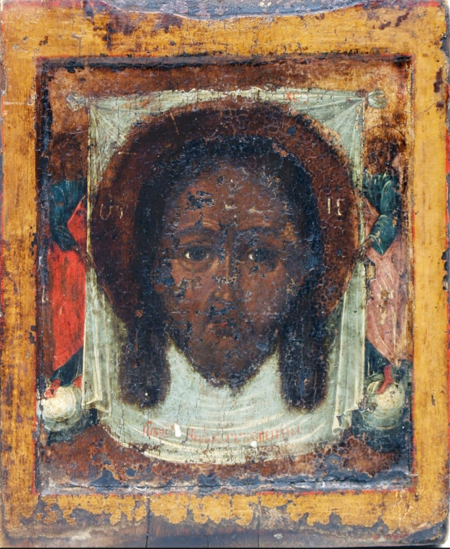 Antique 18c Russian icon of Christ Mandylion (37191)