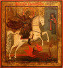Antique Russian Icon Of St George (5849)
