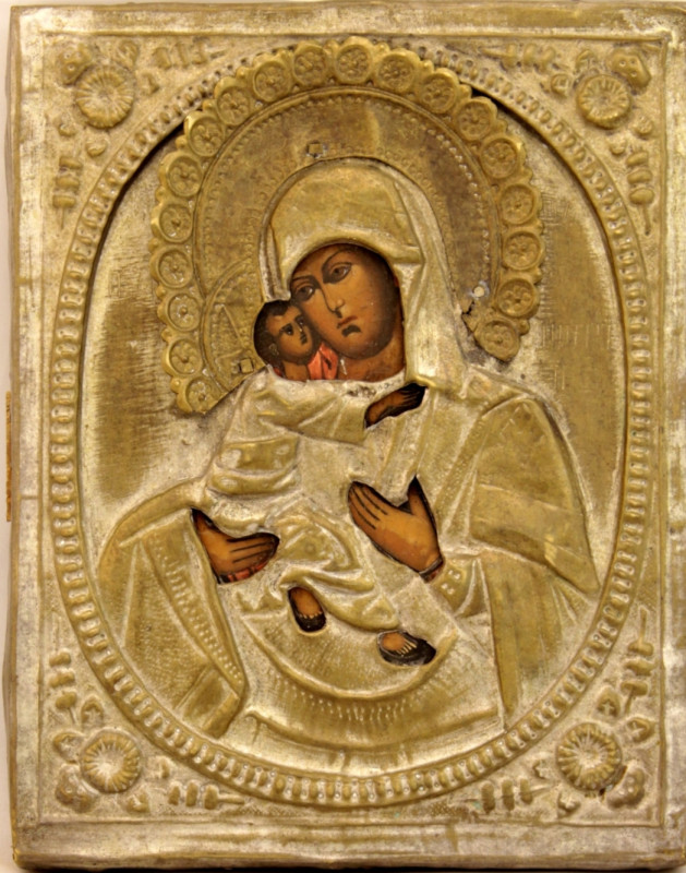 Antique 19c Russian icon of Vladimir (91272)