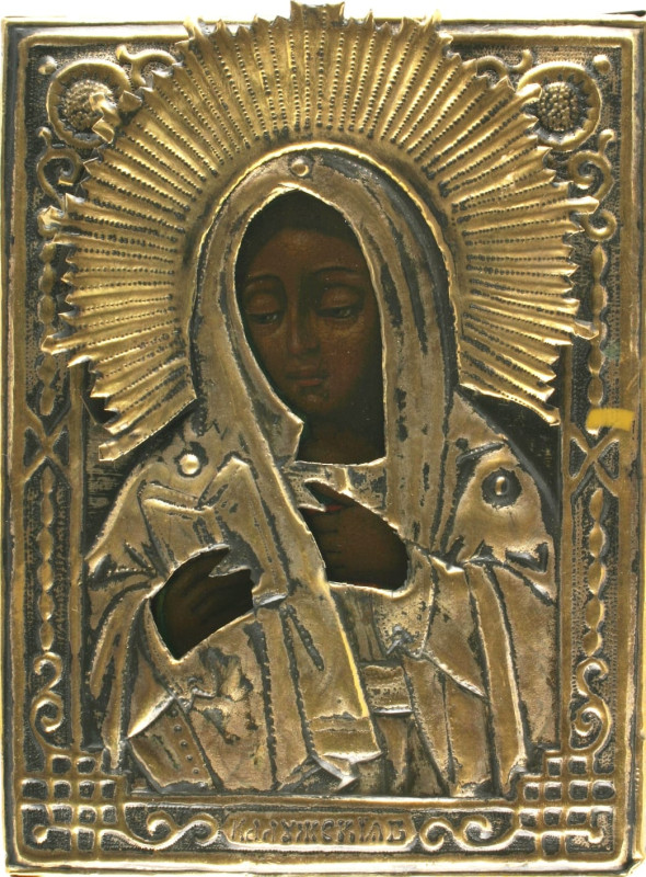 Antique 19c Russian icon of Kaluzhskaya (40684)
