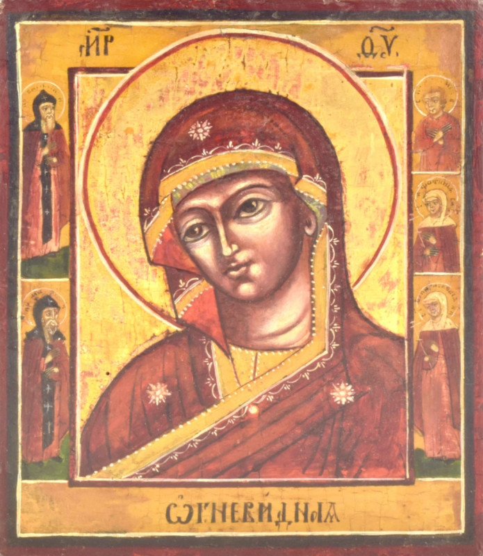 Antique 19c Russian icon of the "Fire Appearing "(14192)